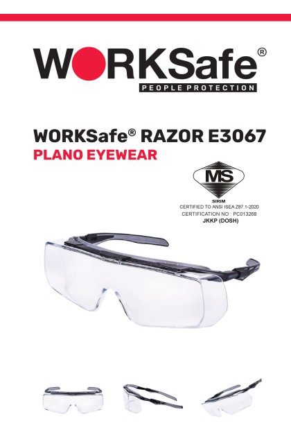 Worksafe Racer Worksafe Razor E3067 Soft Temple Adjust and Inclination Matt Black ...